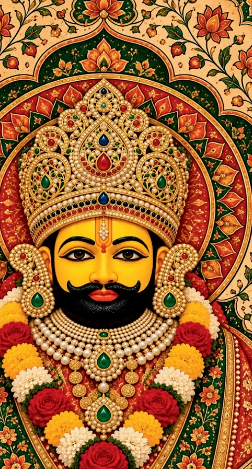 Traditional devotional illustration of Shri Khatu Shyam Ji
